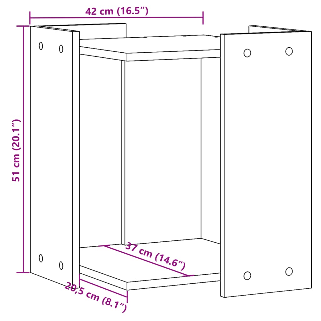 vidaXL Mueble arenero para gatos madera gris Sonoma 42x42x51 cm