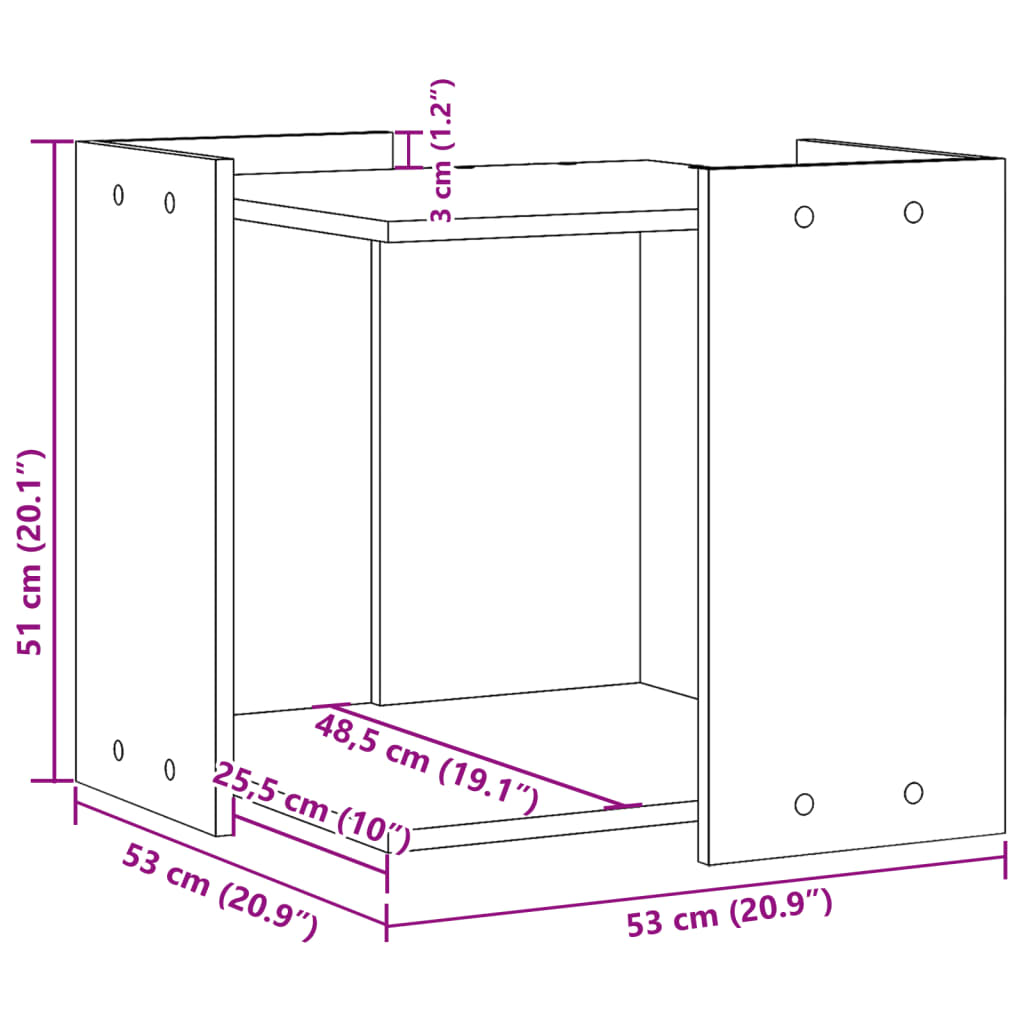 vidaXL Mueble arenero para gatos madera ingeniería blanco 53x53x51 cm