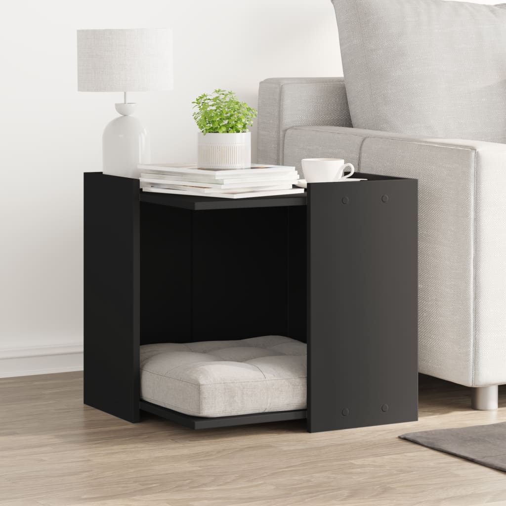 vidaXL Mueble arenero para gatos madera ingeniería negro 53x53x51 cm