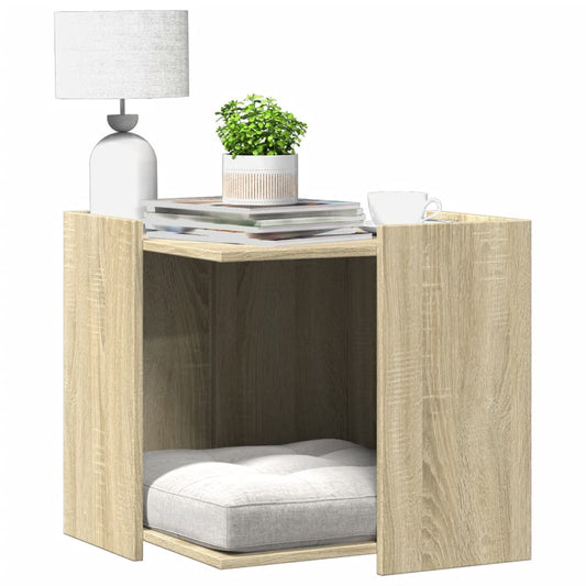 vidaXL Mueble arenero para gatos madera roble Sonoma 53x53x51 cm