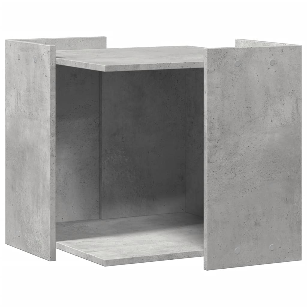 vidaXL Mueble arenero de gatos madera gris hormigón 53x53x51 cm