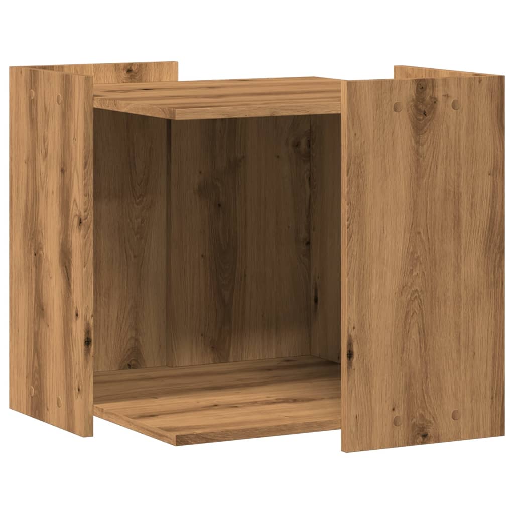 vidaXL Mueble arenero para gatos madera roble artisian 53x53x51 cm