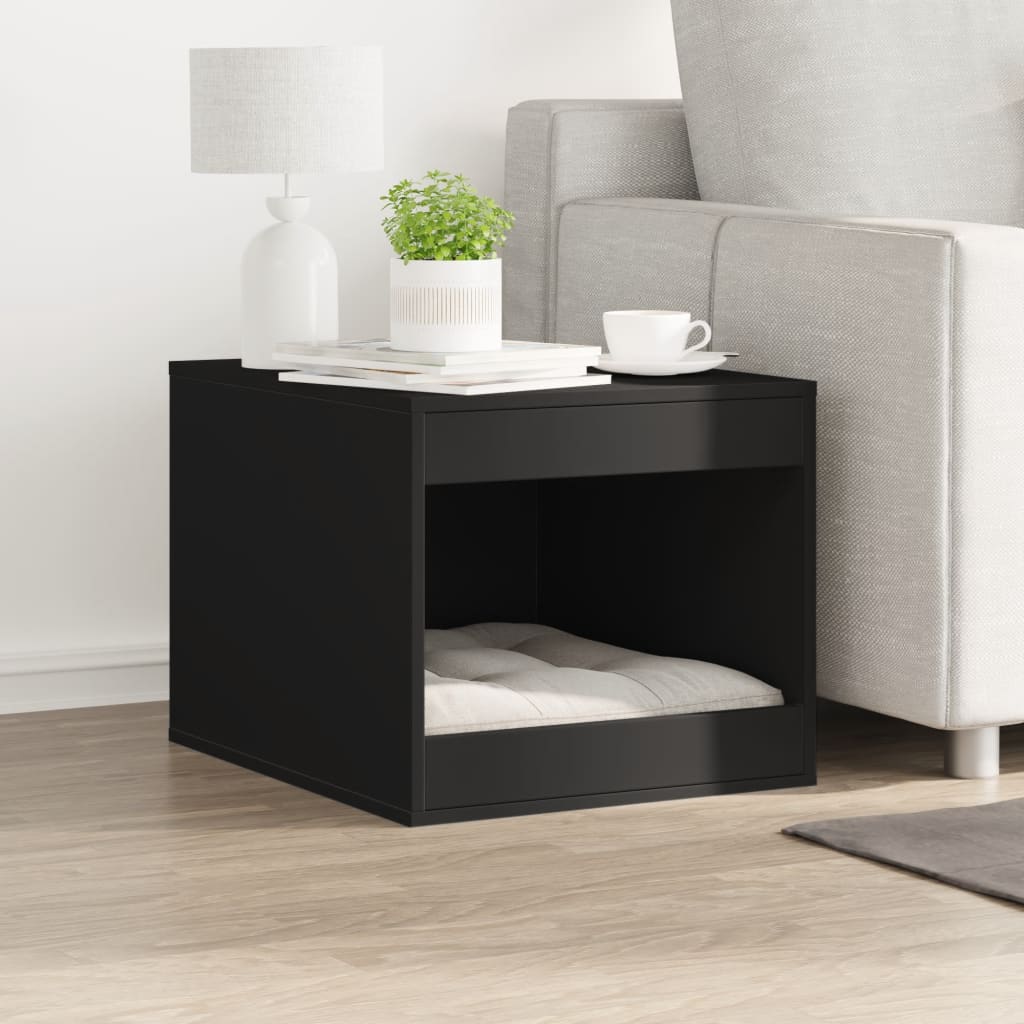 vidaXL Mueble arenero para gatos madera ingeniería negro 47x59x42 cm