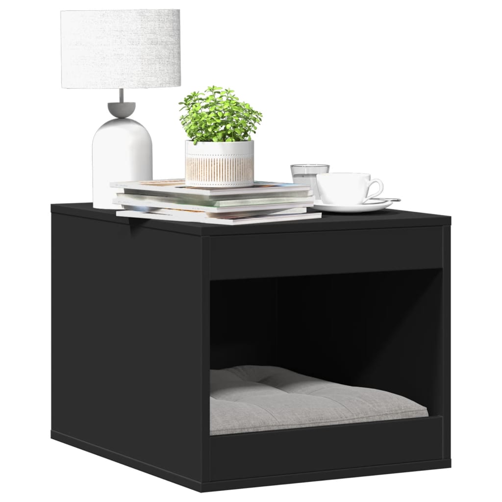 vidaXL Mueble arenero para gatos madera ingeniería negro 47x59x42 cm