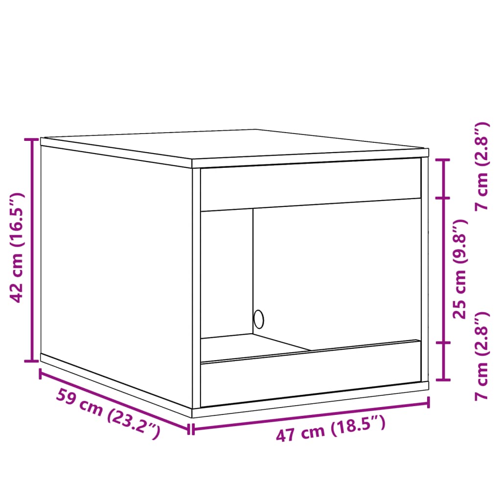 vidaXL Mueble arenero para gatos madera roble Sonoma 47x59x42 cm