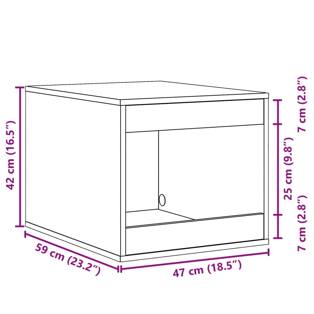 vidaXL Mueble arenero para gatos madera marrón roble 47x59x42 cm