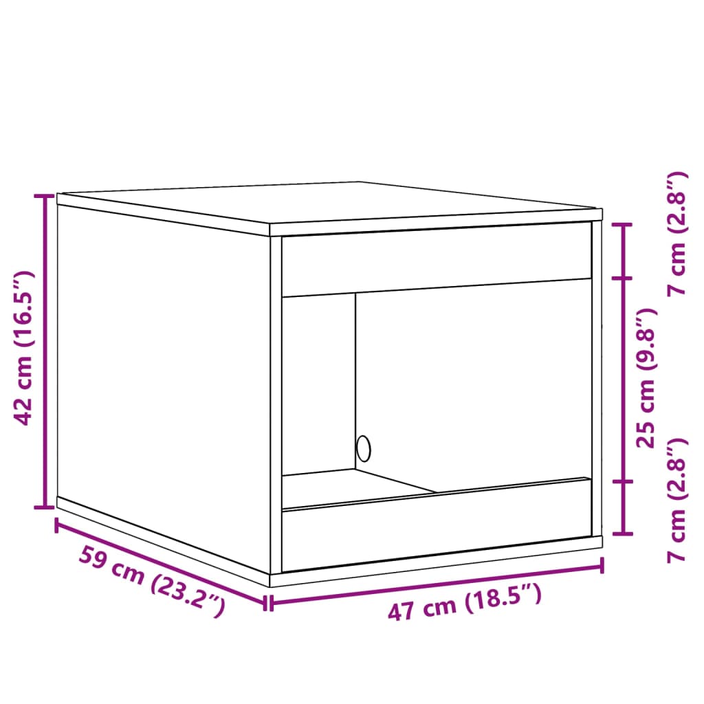 vidaXL Mueble arenero para gatos madera roble artisian 47x59x42 cm