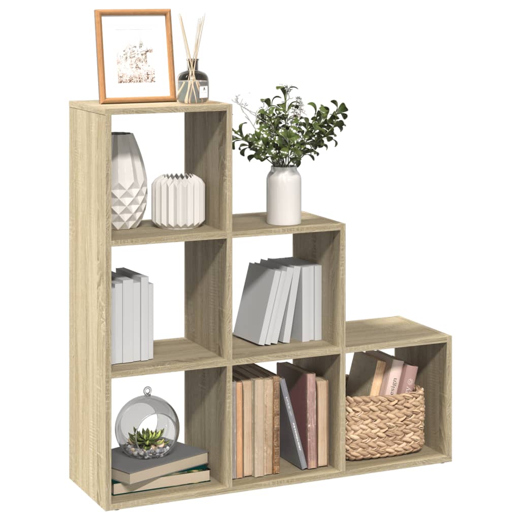 vidaXL Librería divisor 3 niveles madera roble Sonoma 99x29x99 cm