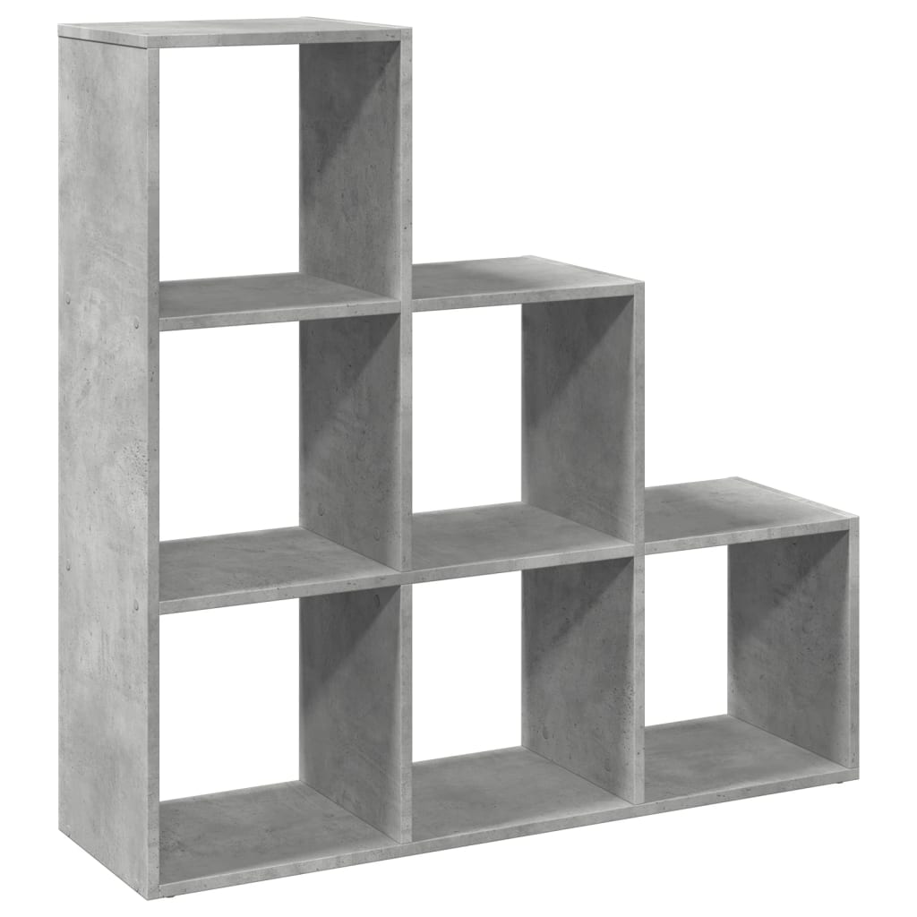 vidaXL Librería divisor 3 niveles madera gris hormigón 99x29x99 cm