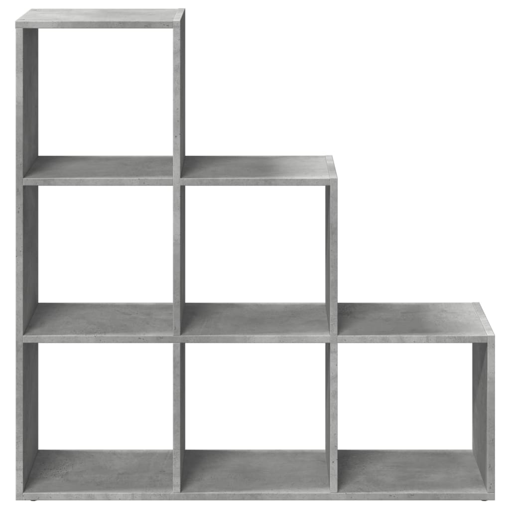 vidaXL Librería divisor 3 niveles madera gris hormigón 99x29x99 cm