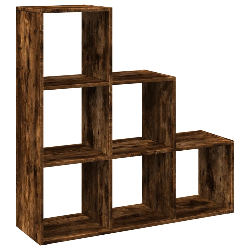 vidaXL Librería divisor 3 niveles madera roble ahumado 99x29x99 cm