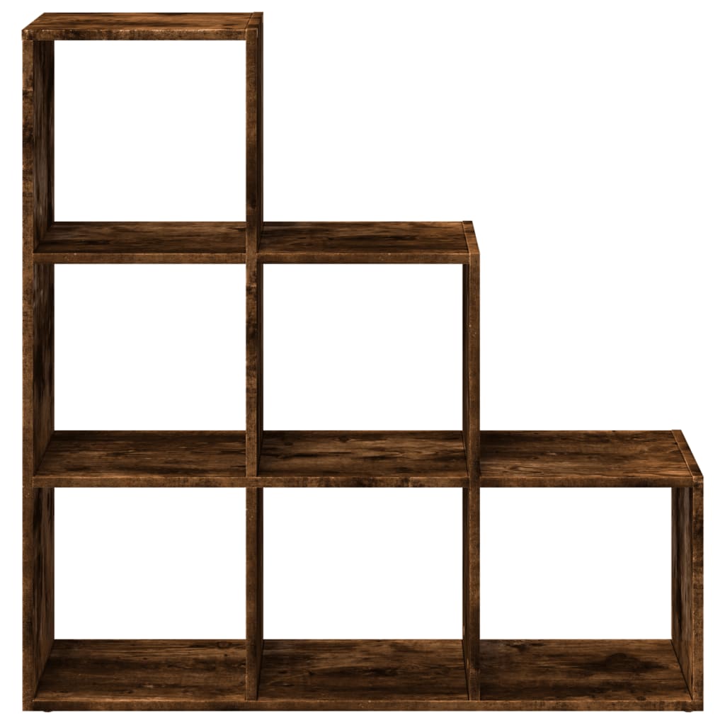 vidaXL Librería divisor 3 niveles madera roble ahumado 99x29x99 cm