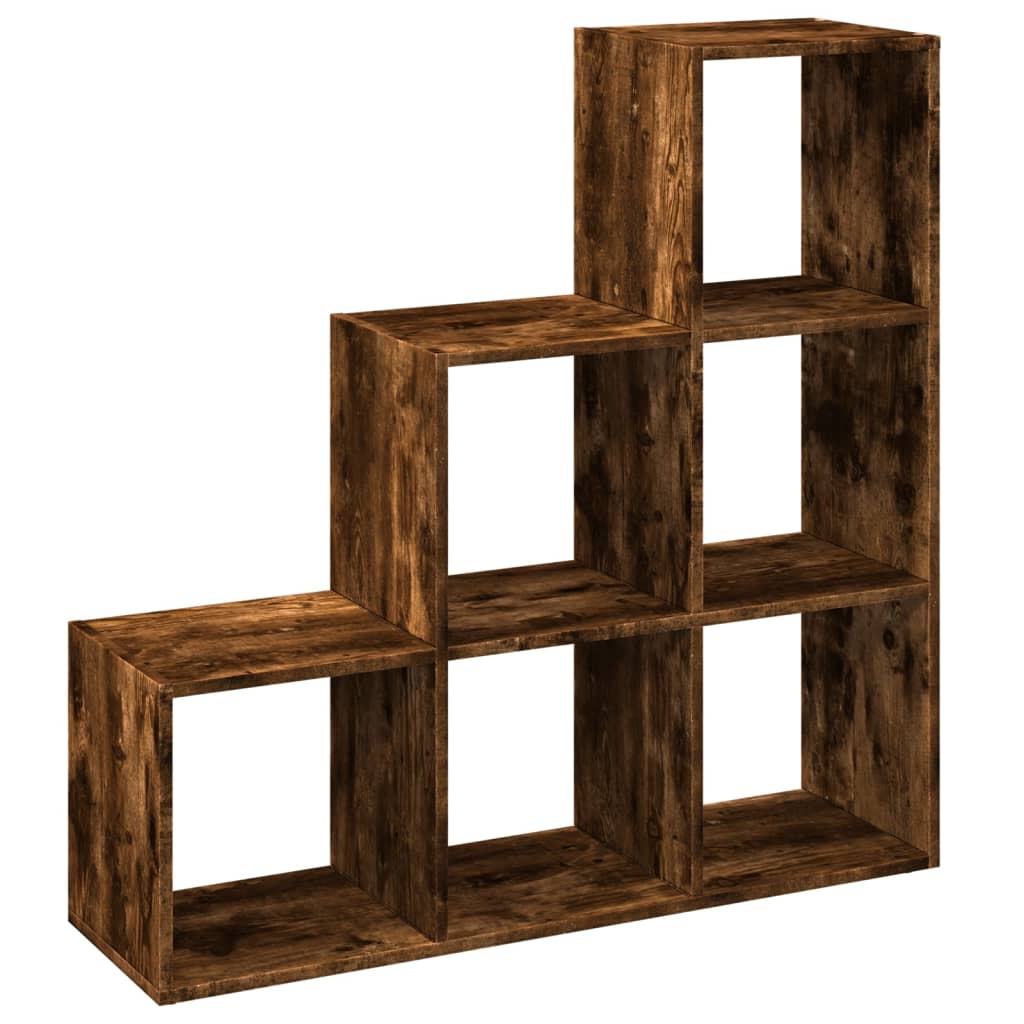 vidaXL Librería divisor 3 niveles madera roble ahumado 99x29x99 cm