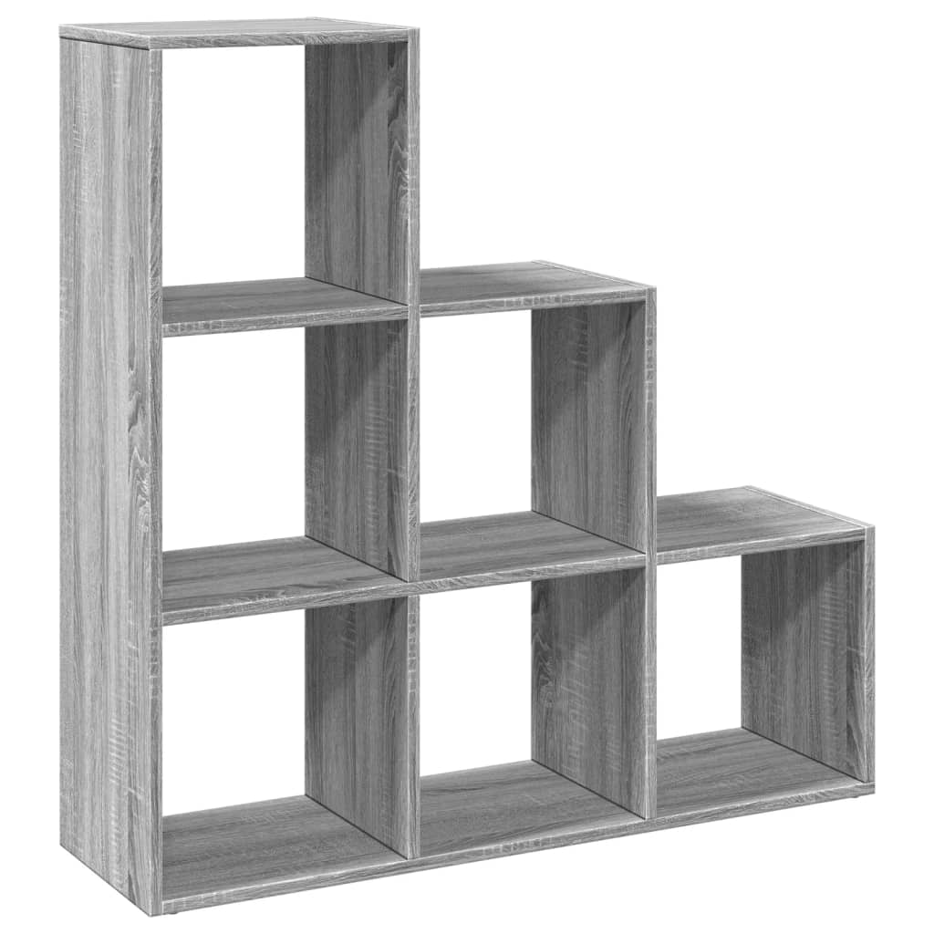 vidaXL Librería divisor 3 niveles madera gris Sonoma 99x29x99 cm