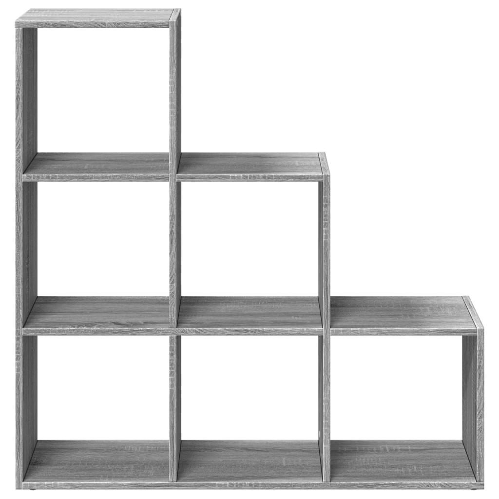 vidaXL Librería divisor 3 niveles madera gris Sonoma 99x29x99 cm