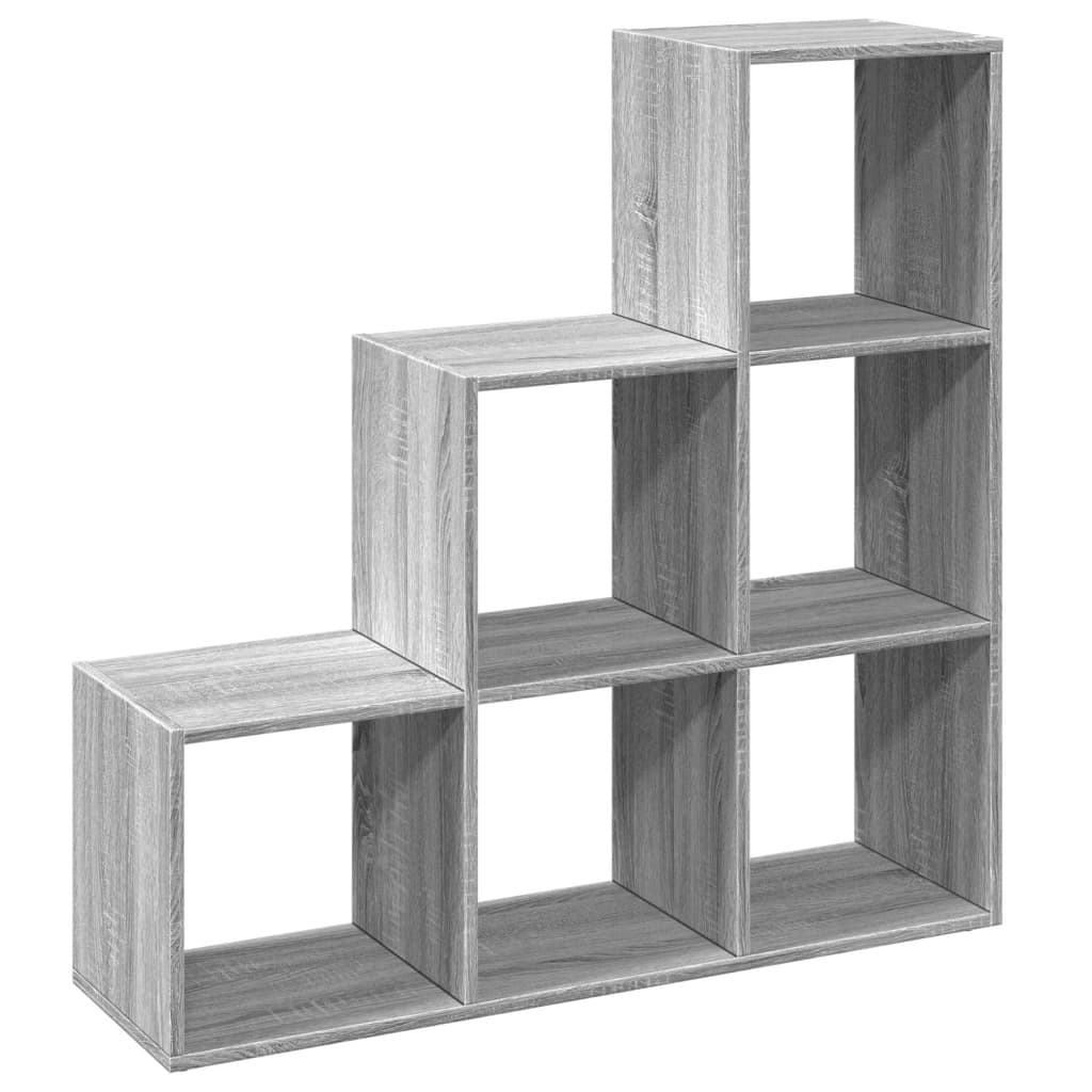 vidaXL Librería divisor 3 niveles madera gris Sonoma 99x29x99 cm