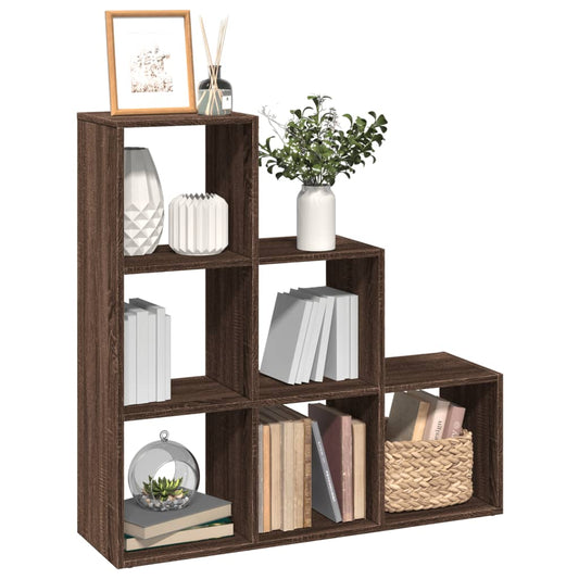 vidaXL Librería divisor 3 niveles madera marrón roble 99x29x99 cm