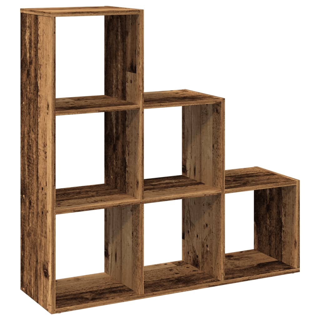 vidaXL Librería divisor 3 niveles madera envejecida 99x29x99 cm