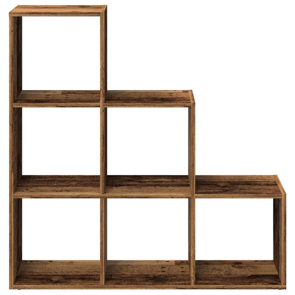 vidaXL Librería divisor 3 niveles madera envejecida 99x29x99 cm