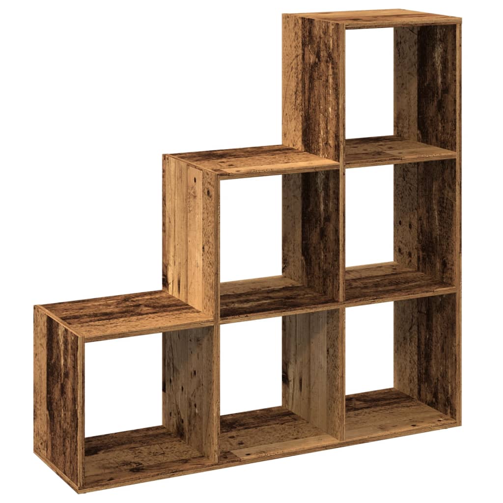 vidaXL Librería divisor 3 niveles madera envejecida 99x29x99 cm