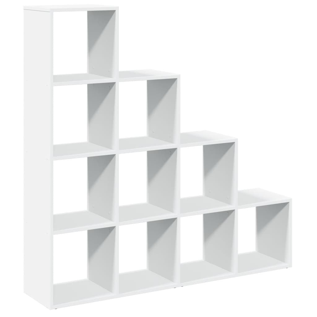 vidaXL Librería divisora 4 niveles madera blanca 131,5x29x131,5 cm