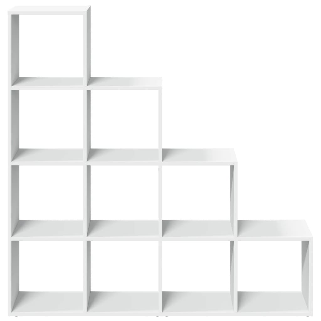 vidaXL Librería divisora 4 niveles madera blanca 131,5x29x131,5 cm