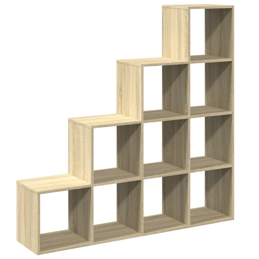 vidaXL Librería divisora 4 niveles madera Sonoma 131,5x29x131,5 cm