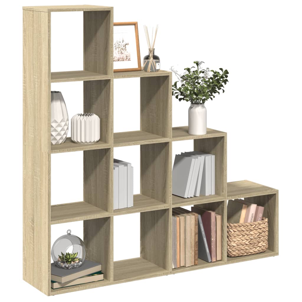 vidaXL Librería divisora 4 niveles madera Sonoma 131,5x29x131,5 cm