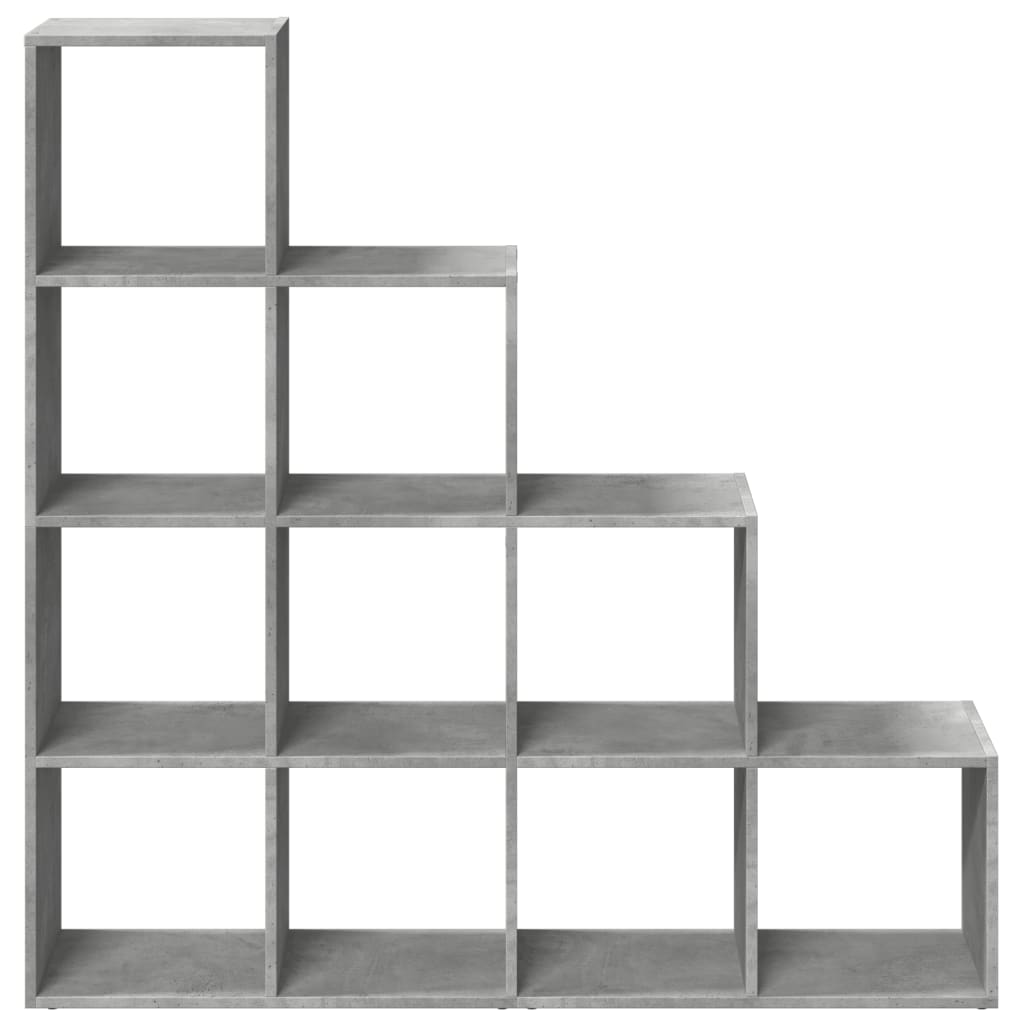 vidaXL Librería divisora 4 niveles madera gris 131,5x29x131,5 cm