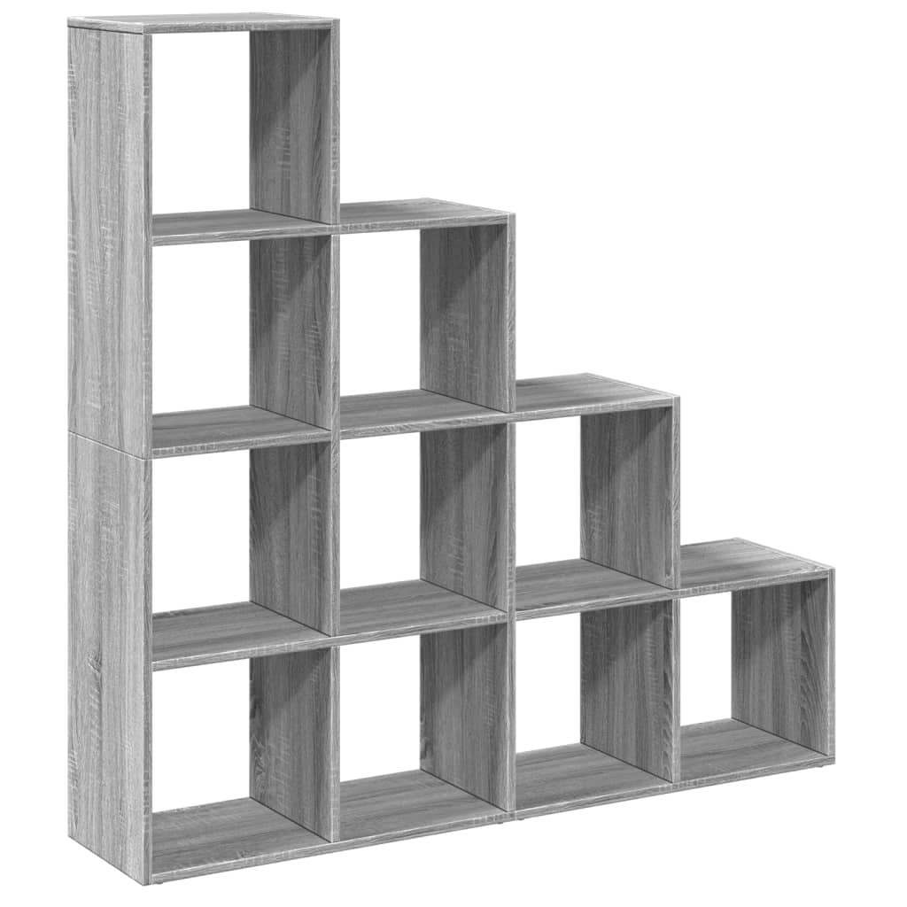 vidaXL Librería divisora 4 niveles madera gris Sonoma 131,5x29x131,5cm