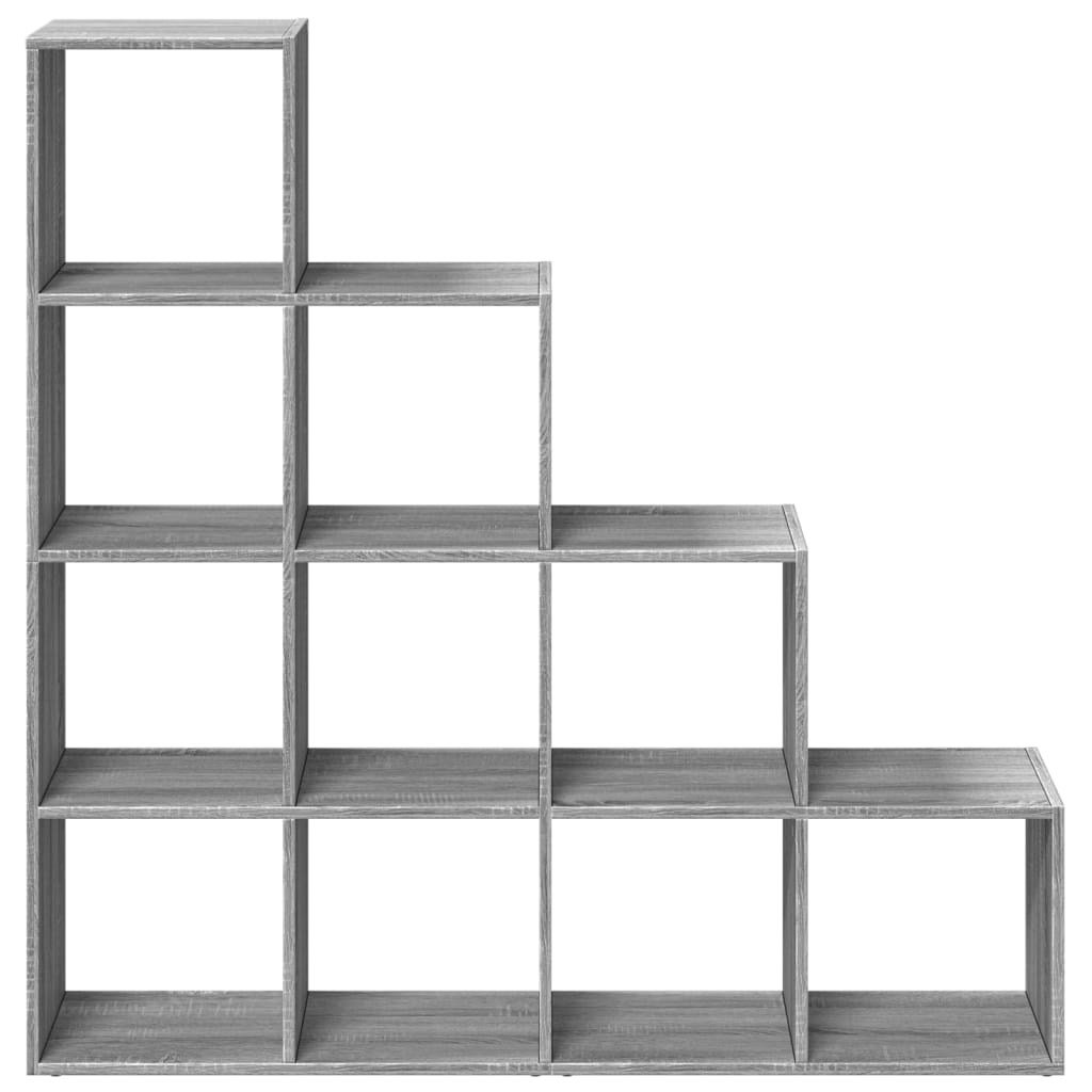 vidaXL Librería divisora 4 niveles madera gris Sonoma 131,5x29x131,5cm