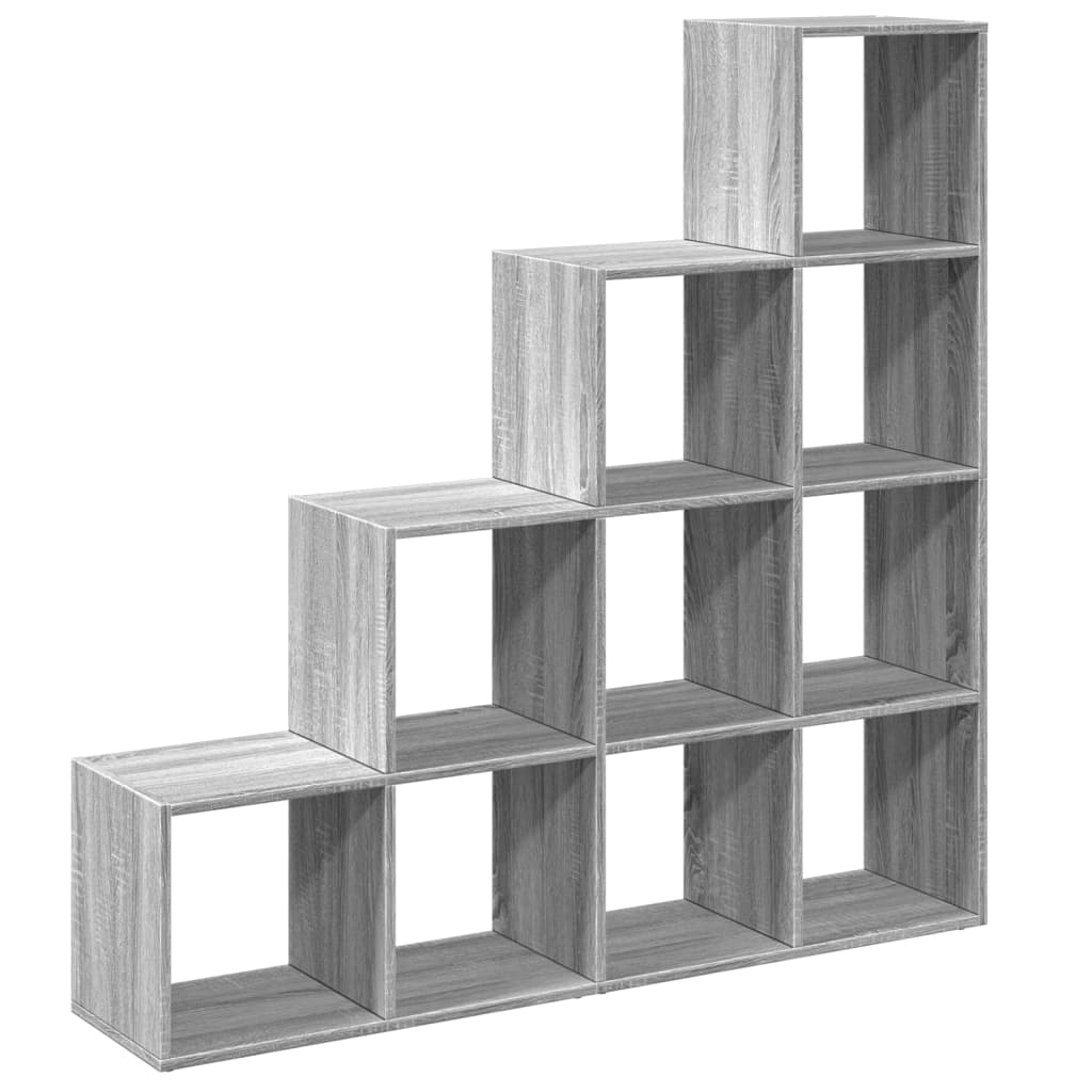 vidaXL Librería divisora 4 niveles madera gris Sonoma 131,5x29x131,5cm