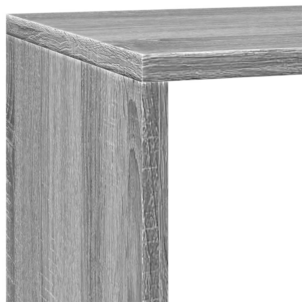 vidaXL Librería divisora 3 niveles madera gris Sonoma 137,5x29x103,5cm