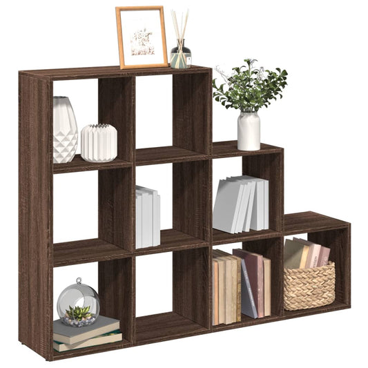 vidaXL Librería divisora 3 niveles madera marrón 137,5x29x103,5 cm