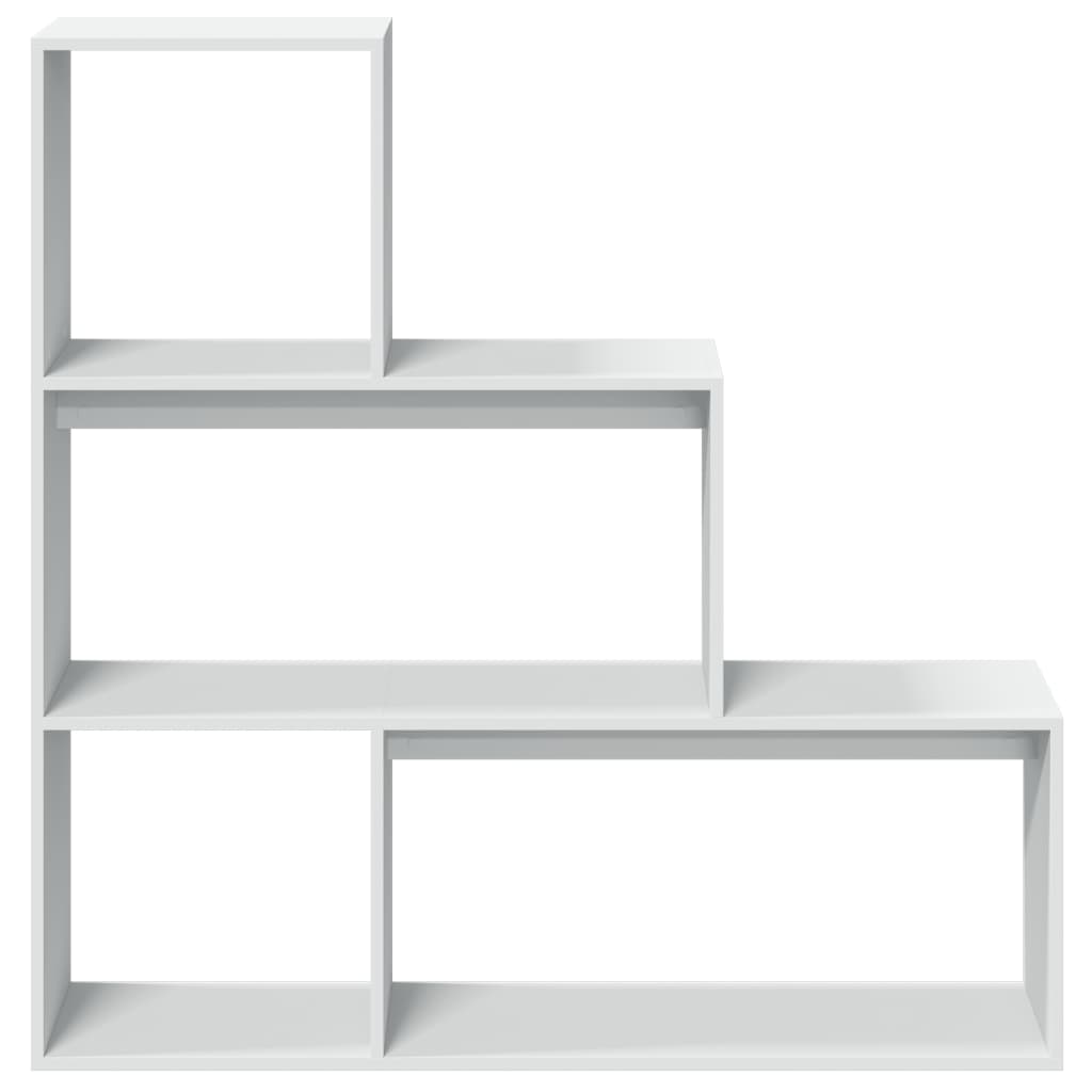 vidaXL Librería divisora 3 niveles madera blanca 123x29x123 cm