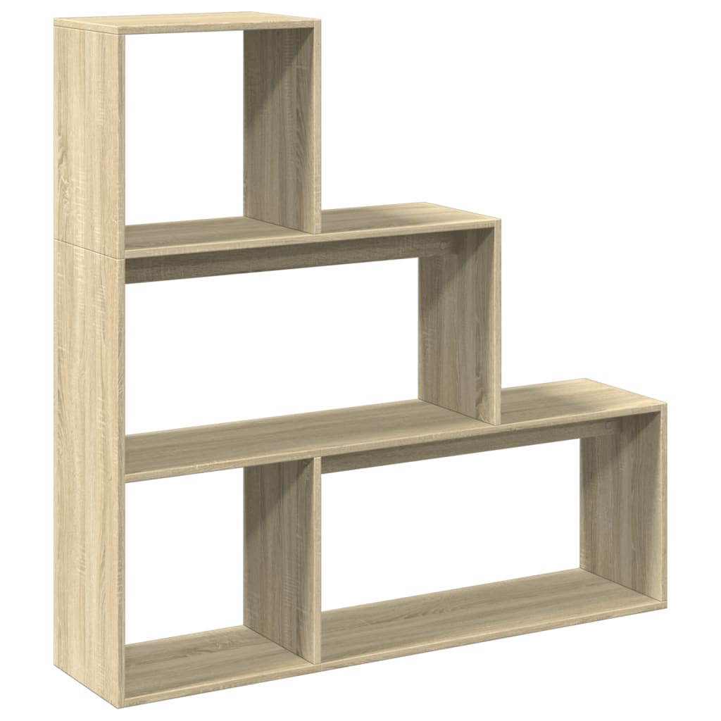 vidaXL Librería divisora 3 niveles madera roble Sonoma 123x29x123 cm