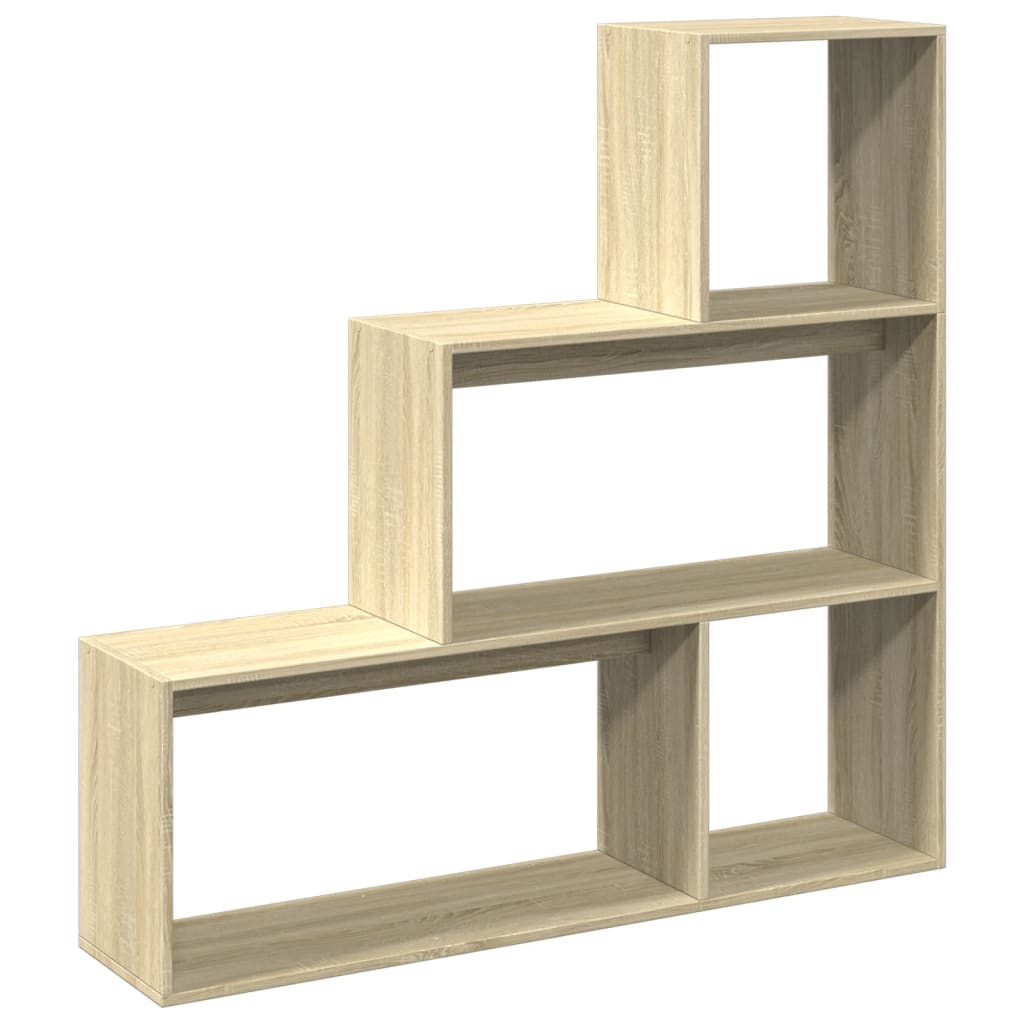 vidaXL Librería divisora 3 niveles madera roble Sonoma 123x29x123 cm