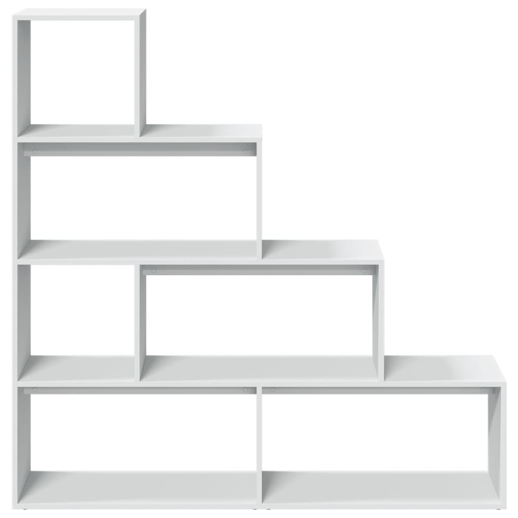 vidaXL Librería divisora 4 niveles madera blanca 143,5x29x143,5 cm