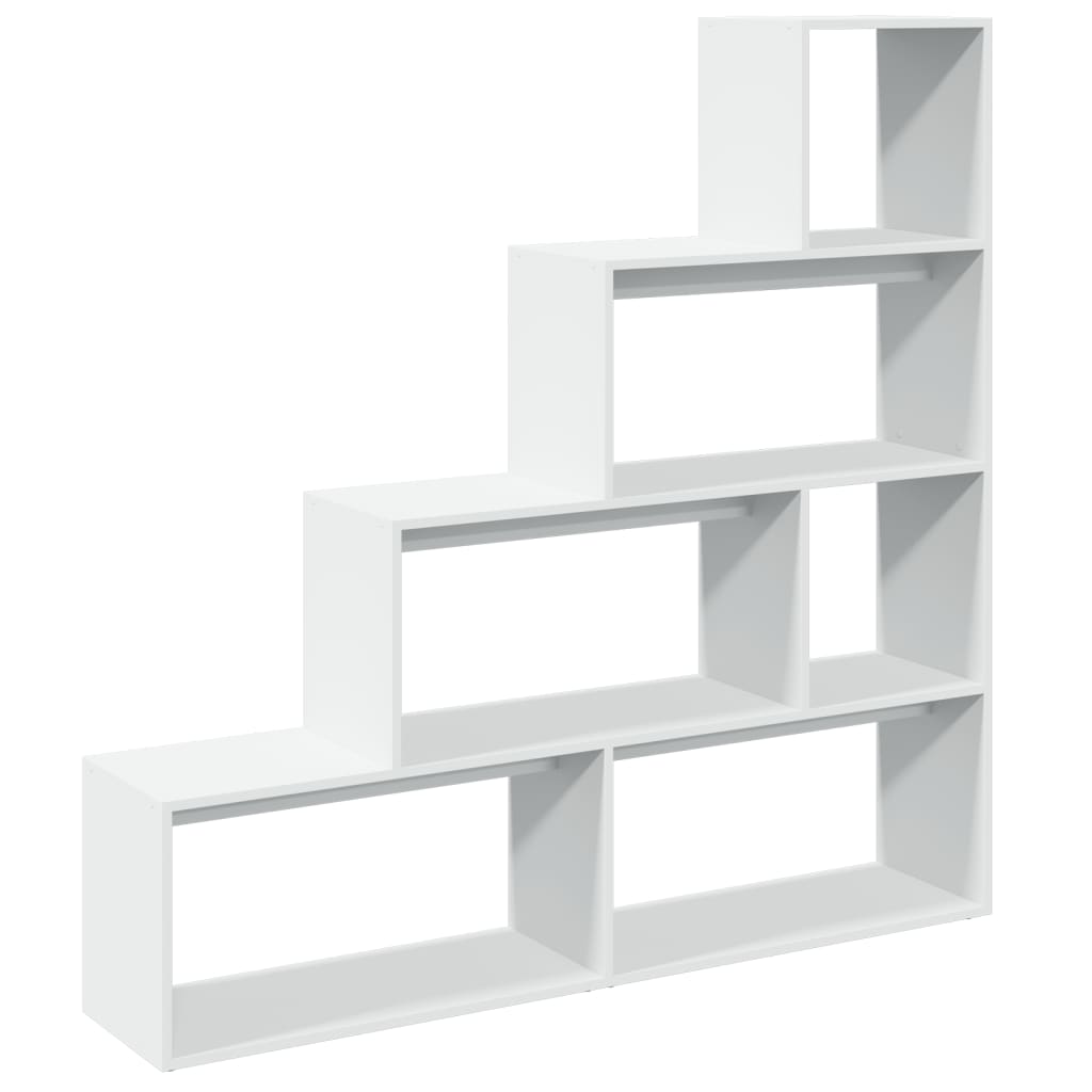 vidaXL Librería divisora 4 niveles madera blanca 143,5x29x143,5 cm