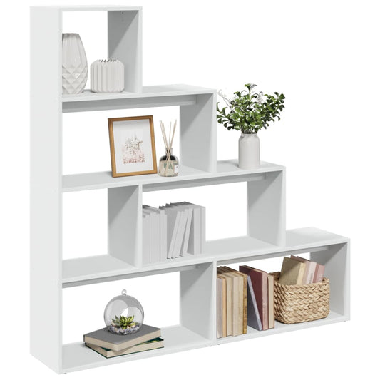 vidaXL Librería divisora 4 niveles madera blanca 143,5x29x143,5 cm