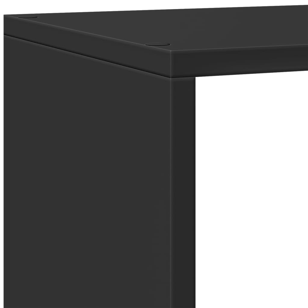 vidaXL Librería divisora 4 niveles madera negra 143,5x29x143,5 cm