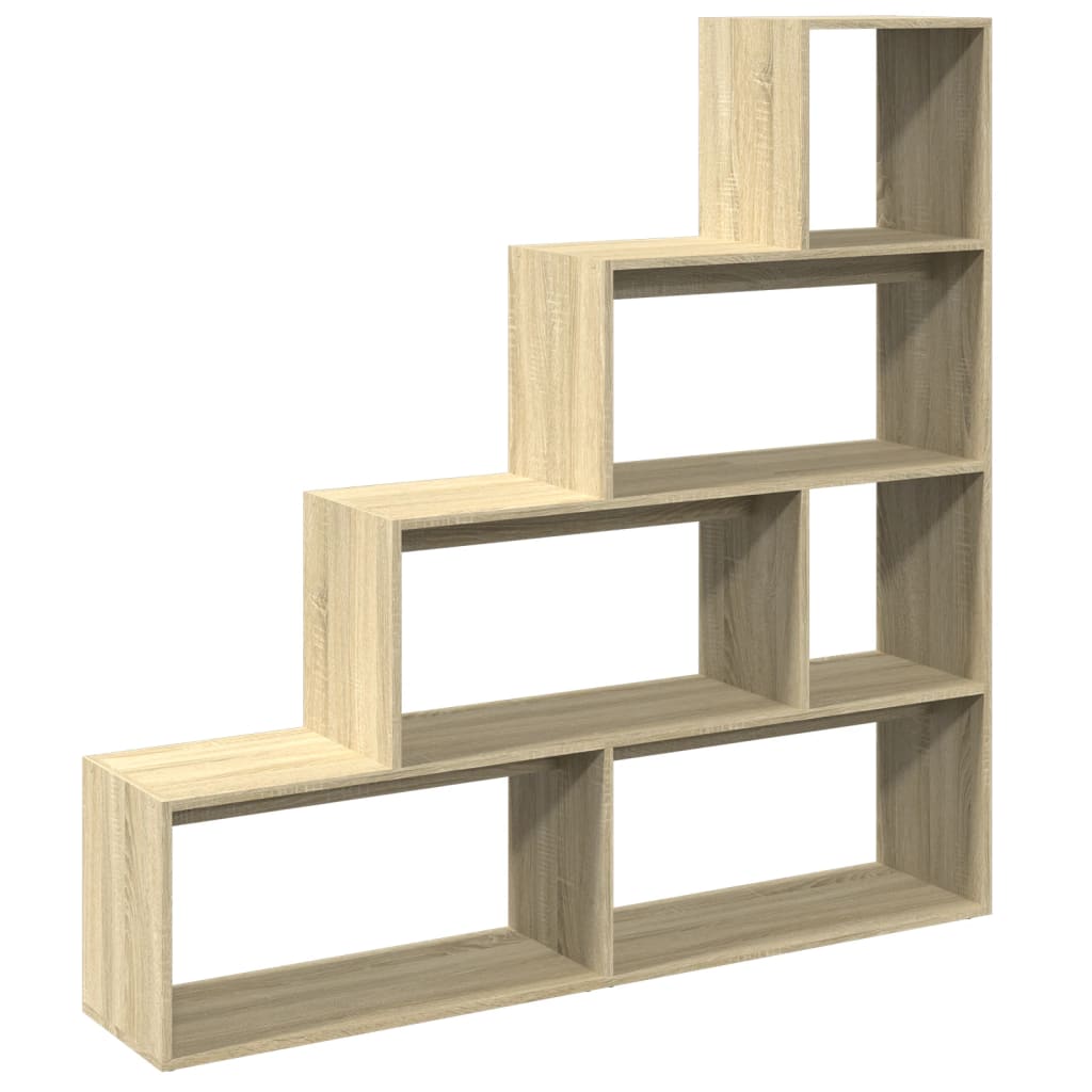 vidaXL Librería divisora 4 niveles madera Sonoma 143,5x29x143,5 cm