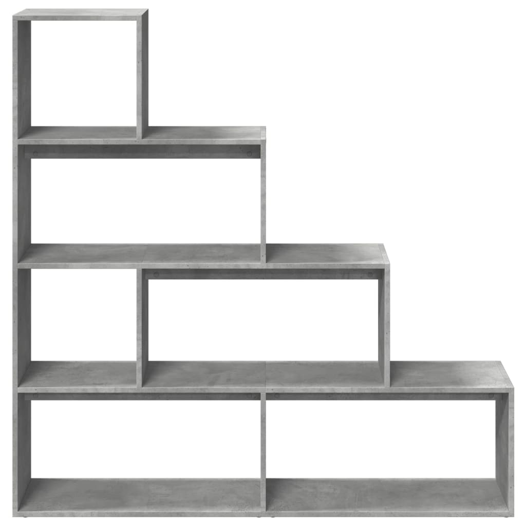 vidaXL Librería divisora 4 niveles madera gris 143,5x29x143,5 cm