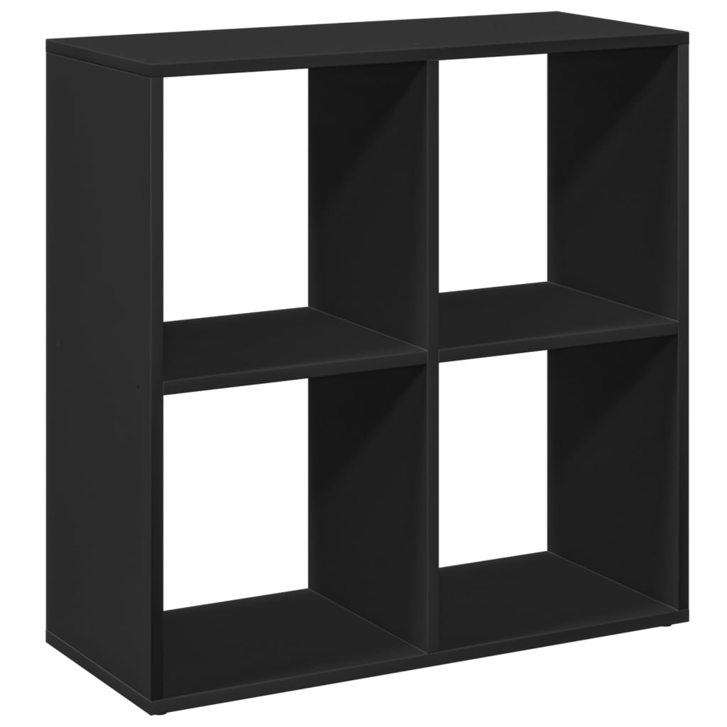 vidaXL Librería divisora madera de ingeniería negra 69,5x29x69,5 cm