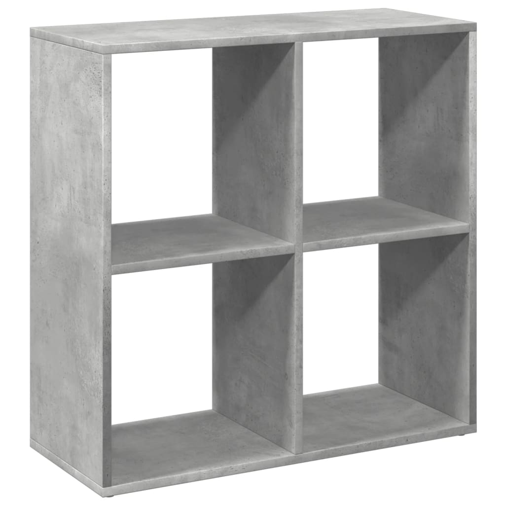 vidaXL Librería divisora madera gris hormigón 69,5x29x69,5 cm