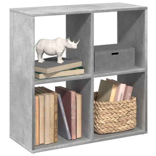 vidaXL Librería divisora madera gris hormigón 69,5x29x69,5 cm