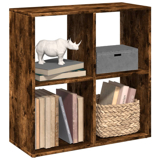 vidaXL Librería divisora madera roble ahumado 69,5x29x69,5 cm