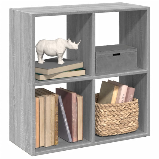 vidaXL Librería divisor madera ingeniería gris Sonoma 69,5x29x69,5 cm