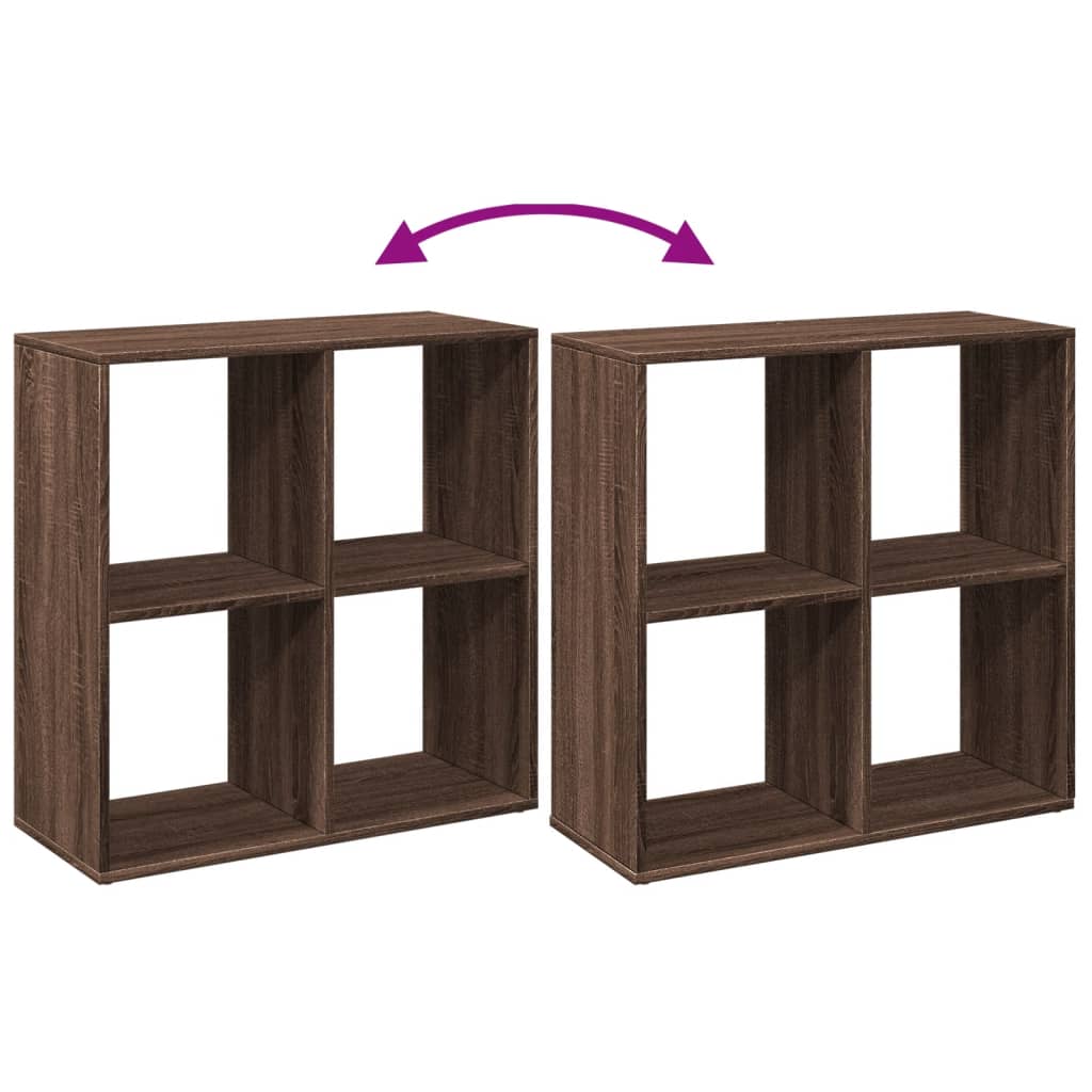 vidaXL Librería divisor madera ingeniería marrón roble 69,5x29x69,5 cm