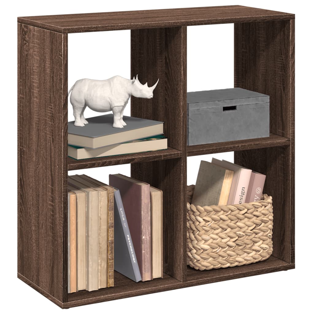 vidaXL Librería divisor madera ingeniería marrón roble 69,5x29x69,5 cm